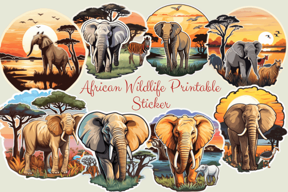 Download African Wildlife Printable Sticker - Can Collection