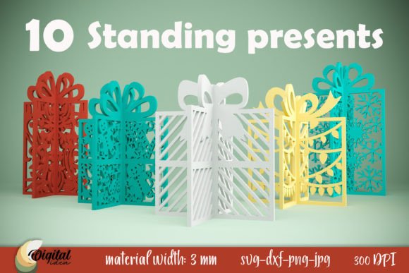 Download 3D Standing Presents Bundle. XMas Gifts - Gifts Collection