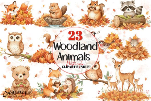 Download Adorable Woodland Animals Fall Clipart - Premium Bundle