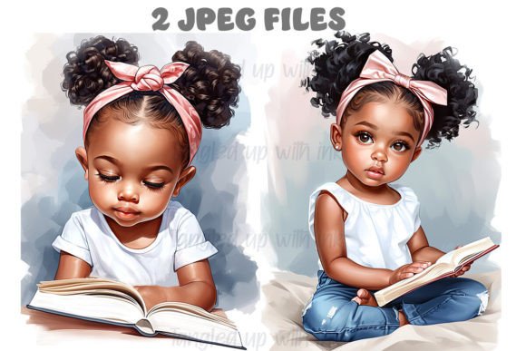 Download African American Girls Clipart Set 5 - Can Collection
