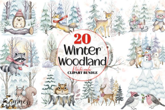 Download Adorable Winter Woodland Animals Clipart - Premium Resources