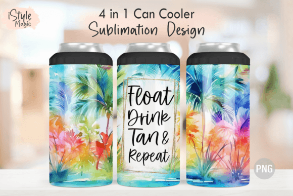 Download Float Drink Tan Repeat 4 in 1 Can Cooler - Can Collection