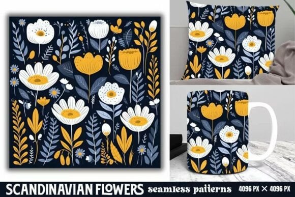 Download Scandinavian Flowers Seamless Pattern - Can Collection