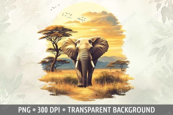 Download African Elephant PNG Clipart in Savanna - Can Collection