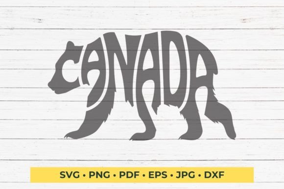 Download Canada Word Art in the Shape of a Bear - Can Collection