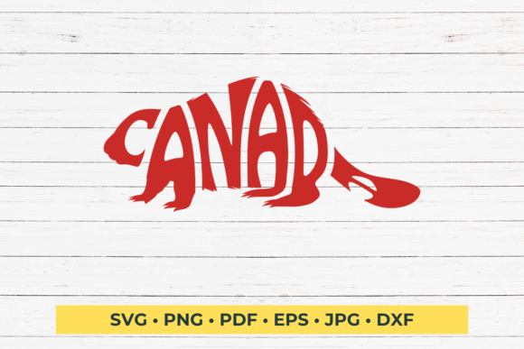 Download Canada Word Art in Beaver Shape SVG Cut - Can Collection