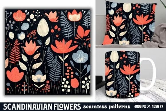 Download Scandinavian Flowers Seamless Pattern - Can Collection
