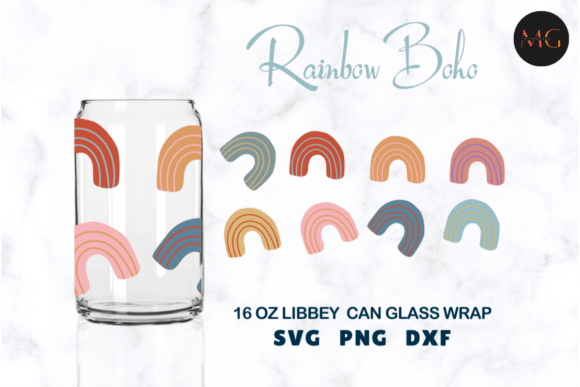 Download Rainbow Boho Libbey Can Glass Wrap - Can Collection