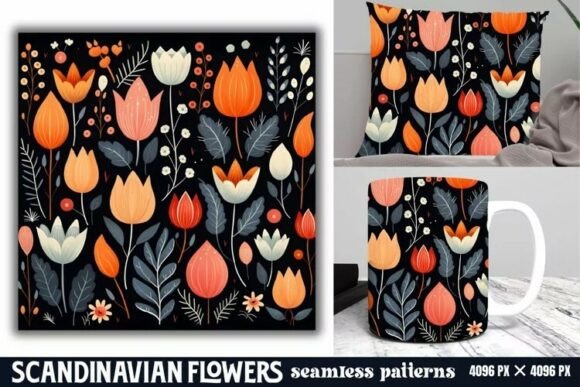 Download Scandinavian Flowers Seamless Pattern - Can Collection