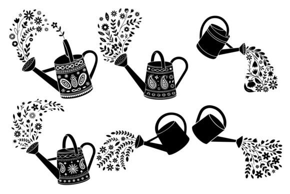 Download Floral Watering Can Design Svg Bundle - Can Collection