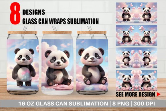 Download Glass Can 3D Cute Panda Pastel - Can Collection