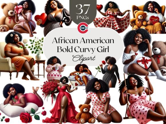 Download African American Curvy Girl Clipart - Can Collection