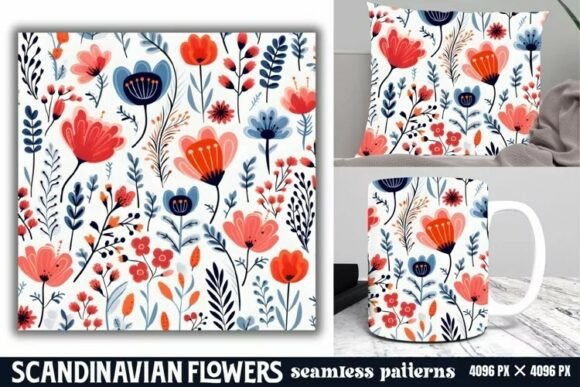 Download Scandinavian Flowers Seamless Pattern - Can Collection