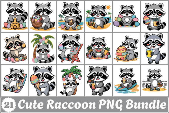 Download Cute Raccoon PNG Clipart Bundle - Premium Resources