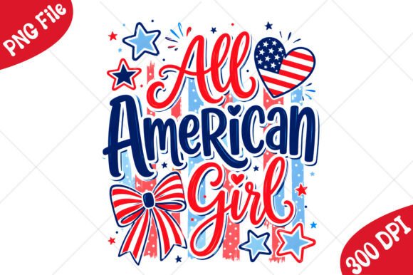 Download All American Girl Preppy 4th of July PNG - Can Collection