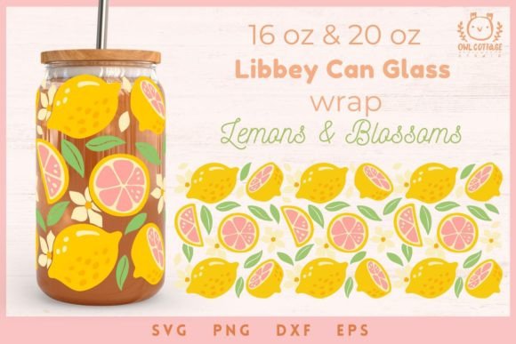 Download Summer Lemons Glass Can Wrap - Can Collection