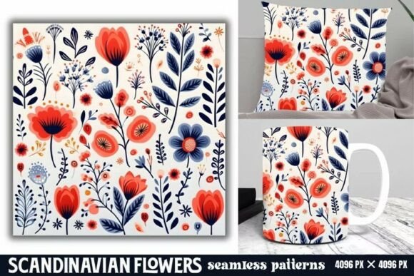 Download Scandinavian Flowers Seamless Pattern - Can Collection