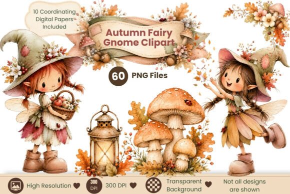 Download Autumn Fairy Gnome Clipart Bundle - Premium Bundle