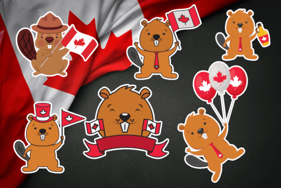 Download Canadian Beaver Canada Day Sticker Pack - Can Collection