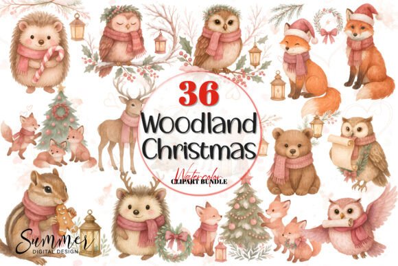 Download Adorable Winter Woodland Animals Clipart - Premium Resources
